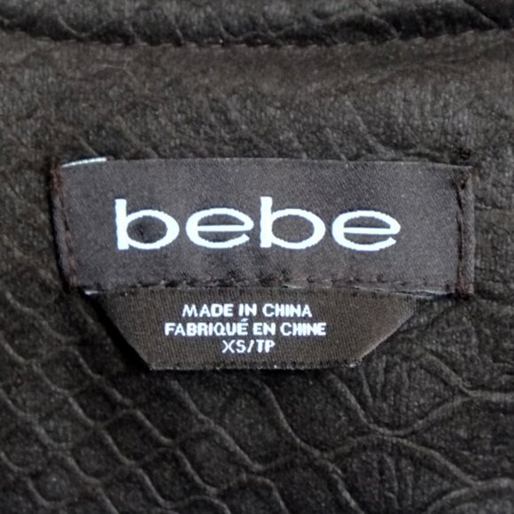 Black Bebe hip-length faux fur and leather vest - XS/S - Picture 4 of 11